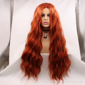 Vigorous  mono long premium high quality afro kinky curly wholesale black women synthetic hair wigs lace front